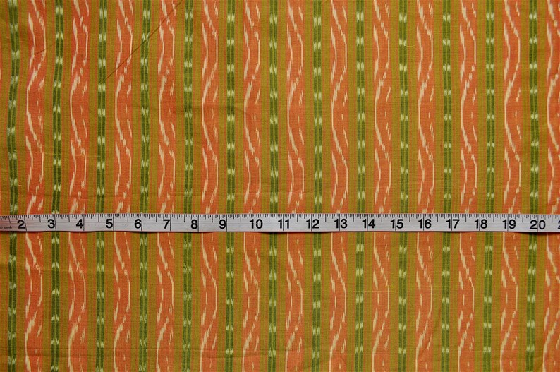 OOAK soft Ikat cotton silk fabric homespun Indian fabric by the yard