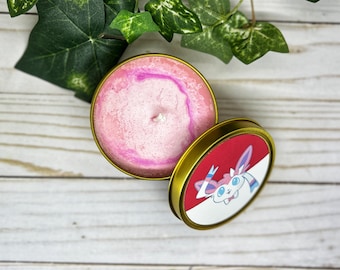 Floral Beauty Sylveon - Eeveelution Soy Cotton Wick Candle 8 oz Tin