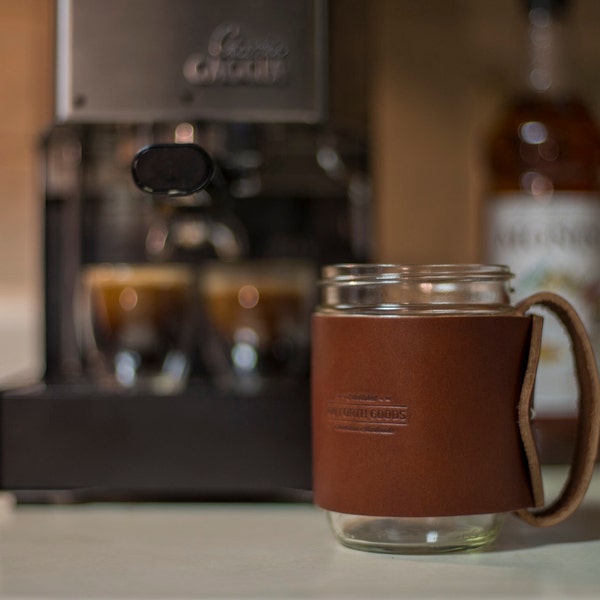 Mason Jar Leather Mug - The Original Traveler Mug