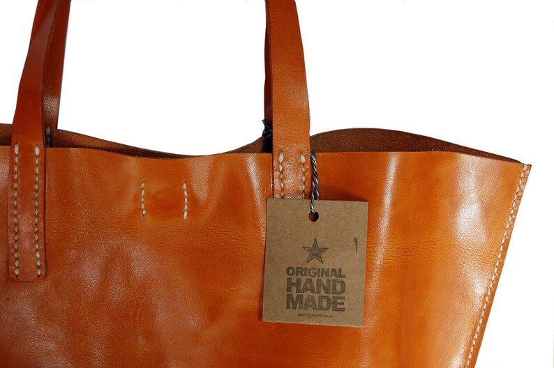 Tote bag leather handmade. Made in Spain with genuine luxury Etsy