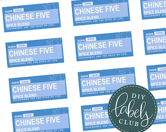 Bewerkbare Spice Rack Labels - BLAUW