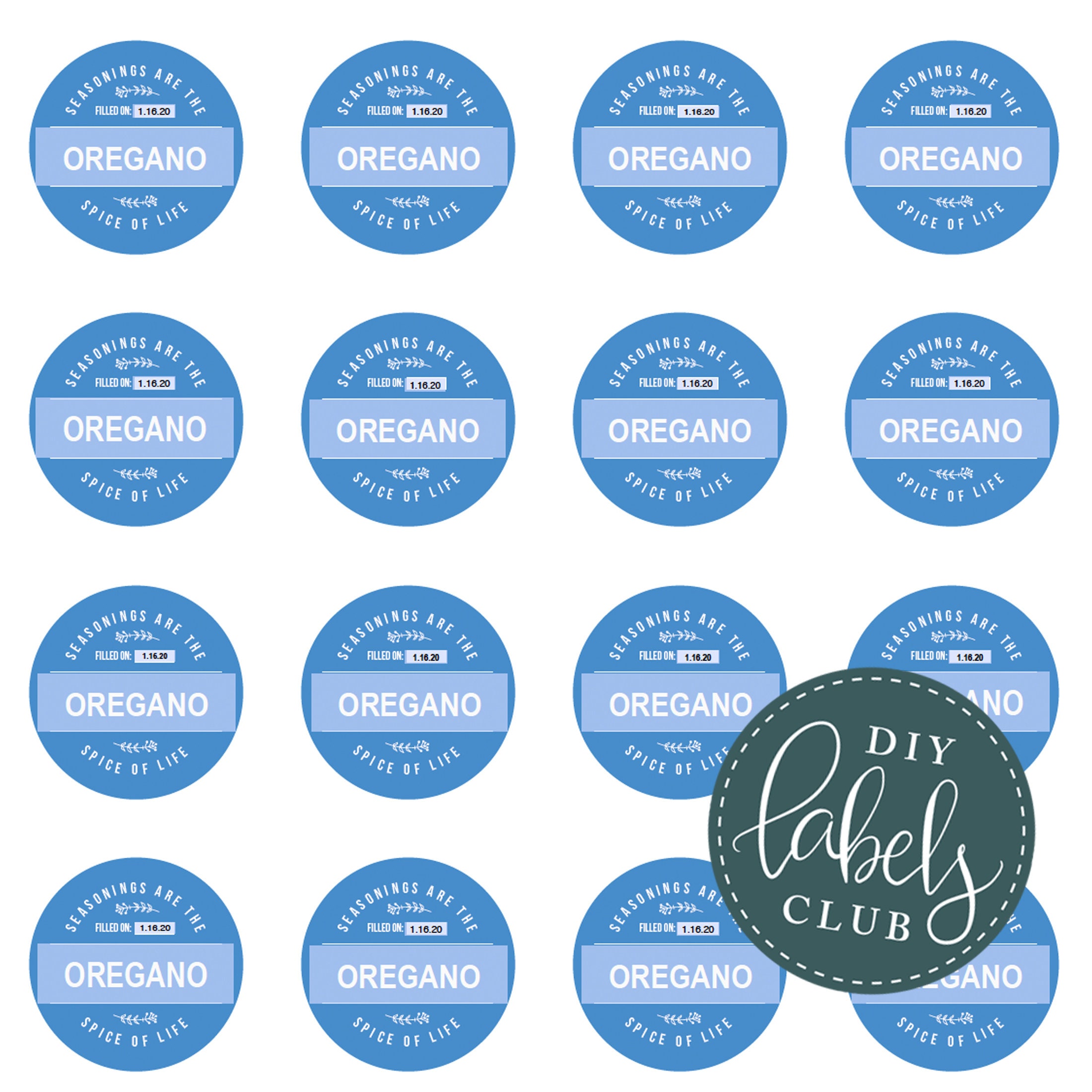 Editable Spice Rack Labels - BLUE - Etsy