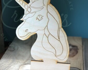 Unicorn Head SVG met stand