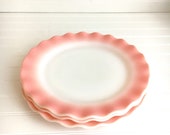 Vintage Hazel Atlas Pink Crinoline Pink Ruffled Dinner Plates - Set of 3 by sweetcarolineathome
