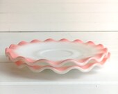 Vintage Hazel Atlas Pink Crinoline Pink Ruffled Saucer Small Plate - Set of 2 by sweetcarolineathome