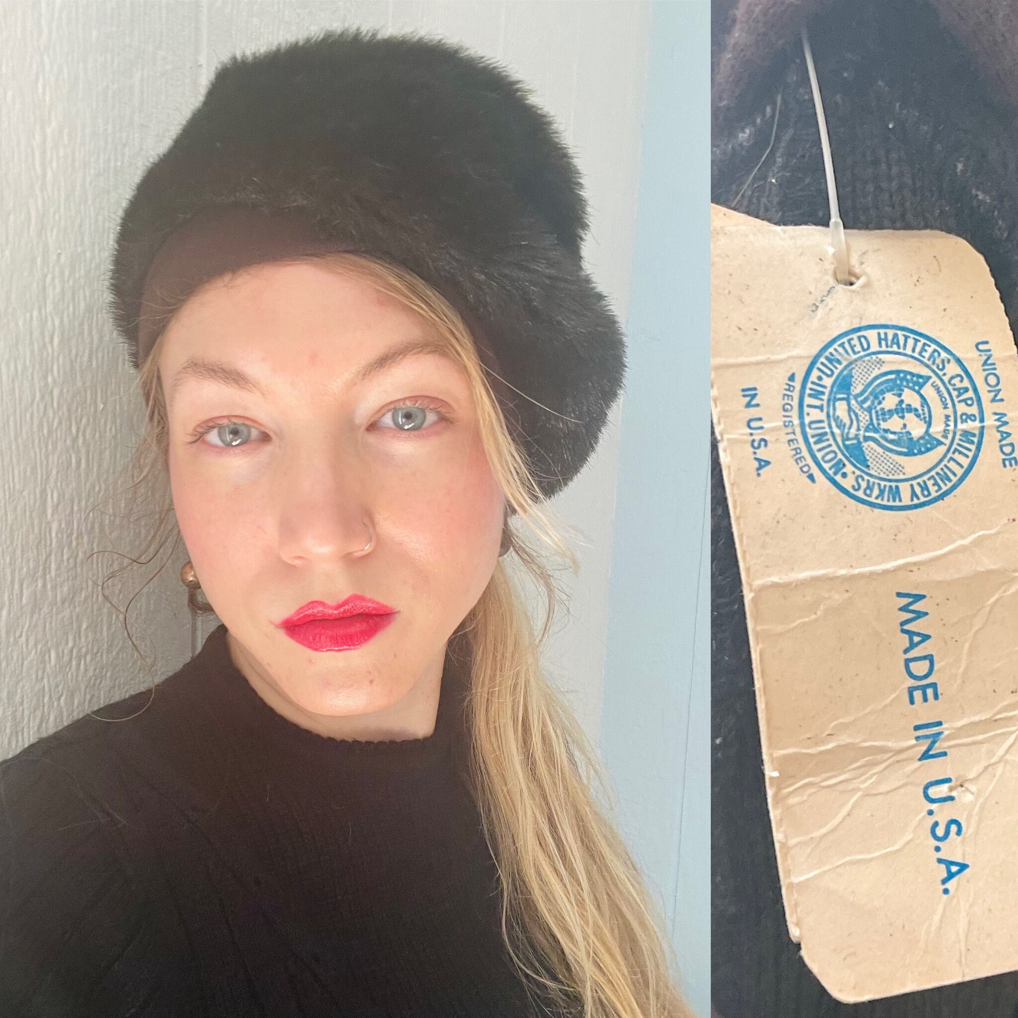 帽子 Real fur cap Vintage real fur flat cap - メルカリ