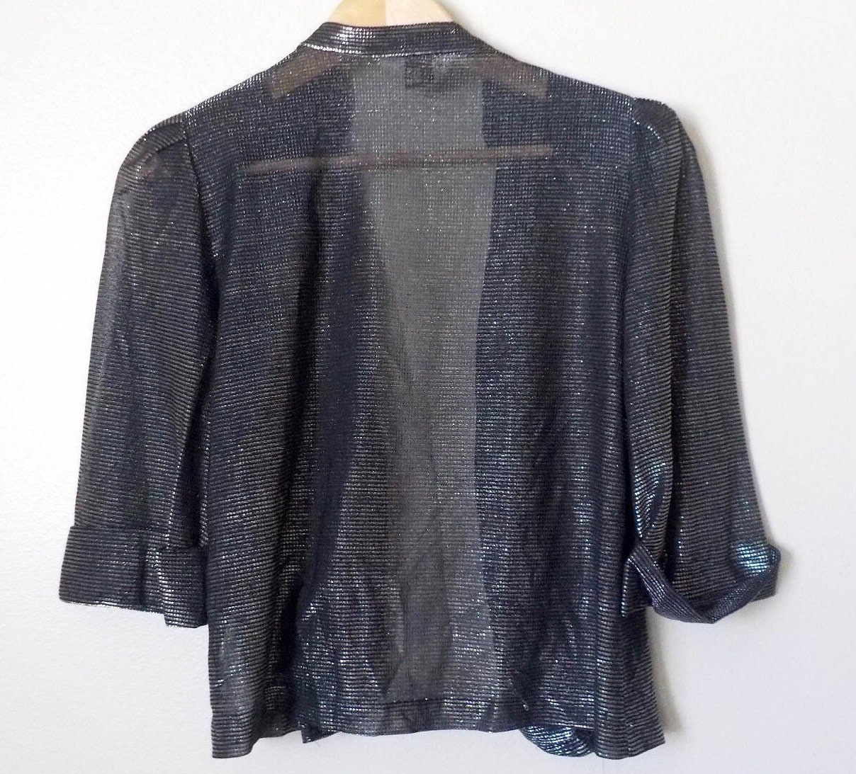 VINTAGE BLACK JACKET or Blazer With Silver Threads Shimmer - Etsy