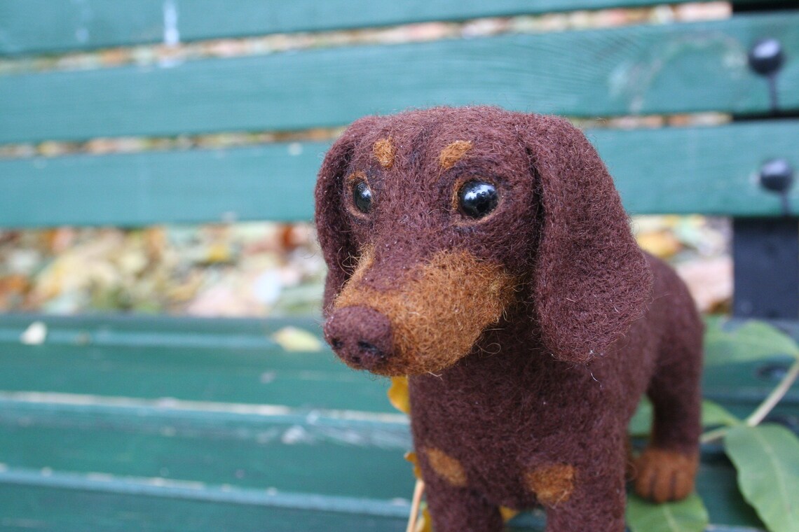 Custom Needle Felted Dachshund Sculpture. Needle Felted Dog. Etsy