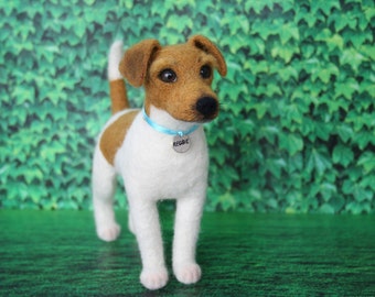 Jack Russell Terrier. Custom Made Dog. Needle Felted Dog. Needle Felted Animal. Felted Animal.Made to order.