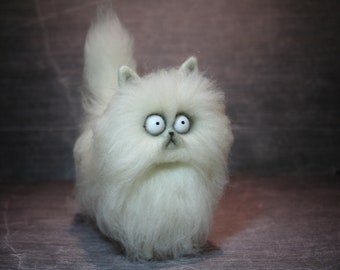 Frankenweenie-Katze, Herr Schnurrhaare. Nadelgefilzte Katze Frankenweenie-Katze, Herr Schnurrhaare. Nadelgefilzte Katze
