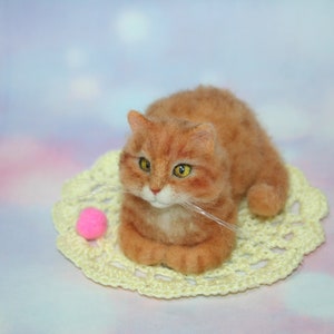 Miniature Orange Tabby Cat. Needle Felted Cat. Orange Cat. - Etsy