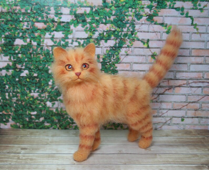 oranje cyperse kat. naald vilten kat. oranje kat. pluizig | etsy