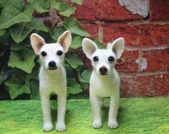 White Chihuahua.Needle Felted Chihuahua.Custom Made Dog.Pet Portrait.Soft Sculpture.Pet.Realistic felted animal.Made to order.