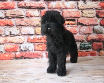 Black Russian Terrier.Needle Felted Russian Terrier.Terrier.Needle Felted Animal.Needle Felted Dog.Felted Animal.Made to order.