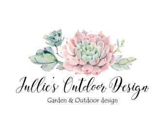 Logo Design-Succulent logo-Cactus logo-Photography Logo-Small Business Logo-Flower logo-Premade logo