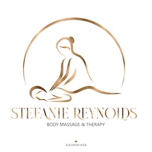 Logo per massaggio corporeo, logo per terapia di massaggio moderno, design del logo per servizi spa, logo per salute e benessere, design del logo dorato predefinito e branding