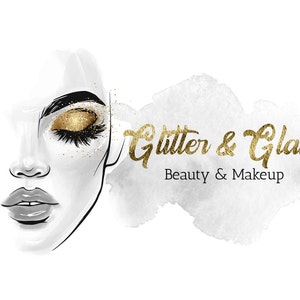 Makeup Logo, Beauty Logo, Brow Logo, Makeup Artist Logo, Cosmetics Logo, Lash Logo, Glitter Logo, Glam Logo, Salon Logo, Luxury Beauty Logo