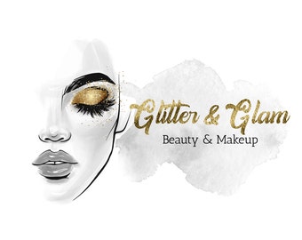 Makeup Logo, Beauty Logo, Brow Logo, Makeup Artist Logo, Cosmetics Logo, Lash Logo, Glitter Logo, Glam Logo, Salon Logo, Luxury Beauty Logo