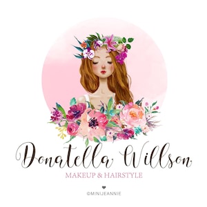 Premade Logo, Makeup Logo, Hair Stylist Logo, Makeup Artist Logo, Beauty Logo, Stylist Logo, Brow Artist Logo, Woman Logo, Hair Logo