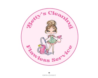 Cleaning Service Logo, Housekeeper Logo, Cleaning Business Logo, Maid Service Agency Logo, Home House Cleaning Logo, Vacuum Cleaner Logo