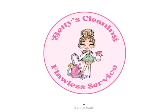 Cleaning Service Logo, Housekeeper Logo, Cleaning Business Logo, Maid Service Agency Logo, Home House Cleaning Logo, Vacuum Cleaner Logo
