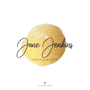 Gold Signature Logo Design, rundes Stempel Logo, minimalistisches Logo, einfaches Logo, handgeschriebenes elegantes Logo, Namenslogo, vorgefertigtes Logo, Boutique-Logo