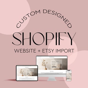 May include: A mockup of a custom designed Shopify website with a pink background. The website is for a business called "Ambient" and features a product called "Summer Treats". The website also includes a section called "Our Story".