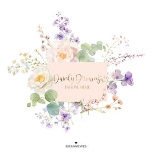 Logo floreale, cornice logo fiore di campo, design logo peonia rosa, logo personalizzato, logo fiore acquerello, logo predefinito, logo floreale e set di branding