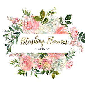 既製のピンクの花のロゴデザイン、ビジネスロゴ、ピンクのバラのロゴ、水彩ロゴ、花のロゴ、花束のロゴ、素朴な花のロゴ