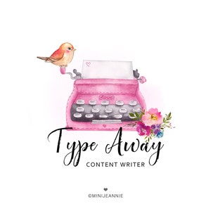 Typewriter Logo-Author Logo-Writer Logo-Blogger Logo-Blog Logo-Content Writer Logo-Vintage Logo-Bird Logo-Content Logo-Watercolor Logo