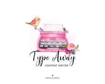 Typewriter Logo-Author Logo-Writer Logo-Blogger Logo-Blog Logo-Content Writer Logo-Vintage Logo-Bird Logo-Content Logo-Watercolor Logo