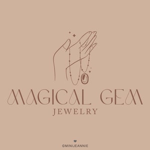 Boho Jewelry Boutique Logo, Gemstone Logo Design, Necklace Logo, Jewelers Logo, Jewel Logo, Crystal Logo, Jewelry Boutique Premade Logo