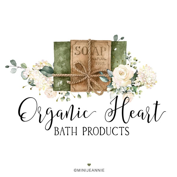 Soap Logo Design, Bath Bomb Logo, Bath Products Logo, Organic Beauty Products Logo. Natural Beauty Products Logo, Soap Bar Logo