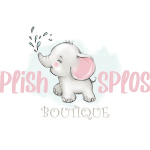Baby Elephant Logo, Baby Boutique Branding, Baby Photography Logo, Kids Boutique Logo, Baby Animal Logo, Baby Clothing Logo, Toy Brand Logo