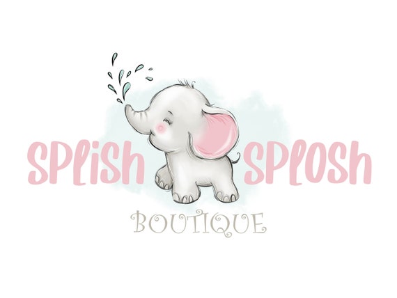 Baby Elephant Logo Baby Boutique Branding Baby Photography Logo Kids Boutique Logo Baby Animal Logo Baby Clothing Logo Toy Brand Logo Etsy UK