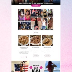 May include: Website screenshot for Better Bodies by Burman, a fitness and nutrition coaching service. The website features a before and after photo gallery, recipes, and a call to action to "Train like a Beast, Look like a Beauty".