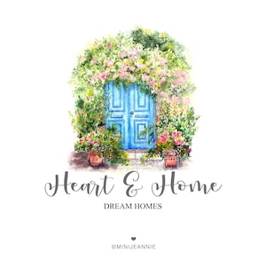 Beautiful Front Door Logo-Door Logo-Home Logo-House Logo-Real Estate Logo-Home Decor Logo-Interior Design Logo-Boutique Logo-Studio Logo