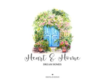 Beautiful Front Door Logo-Door Logo-Home Logo-House Logo-Real Estate Logo-Home Decor Logo-Interior Design Logo-Boutique Logo-Studio Logo