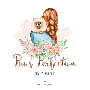 Pomeranian Logo, Dog sitter Logo, Dog Groomer Logo, Pet Spa Logo, Pet Salon, Puppy Logo, Dog Daycare Logo, Pet Shop Logo, Dog Breeder Logo