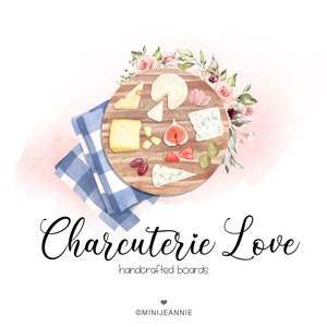 Charcuterie Logo Design, Cheese Board Logo, Catering Logo, Grazing Board Logo, Brie Logo, Fig Logo, Food and Drink Logo,  Cooking Logo