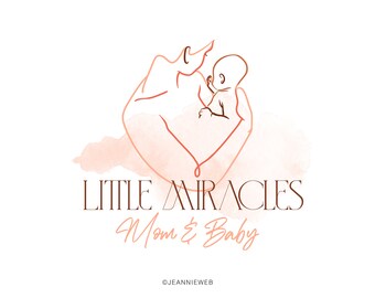 Mom and Newborn Baby Logo, Midwife Logo, Doula Logo, Motherhood Logo, Postpartum Service Logo, Maternity Wear Logo, Baby Photography Logo