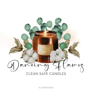 Handmade Candle Logo, Oil Diffuser Logo Design, Beautiful Scented Candle Logo, Aroma Candle Logo, Home Perfume Cotton and Eucalyptus Logo