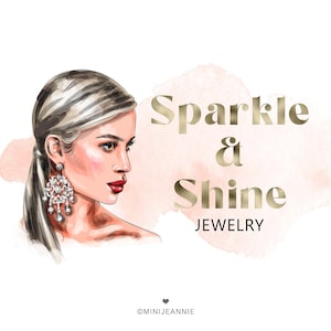 Jewelry Logo Design, Earrings Logo, Beauty Logo, Makeup Logo, Premade Logo For Jewelers, Gemstone Logo, Luxury Jewelry Logo, Boutique Logo