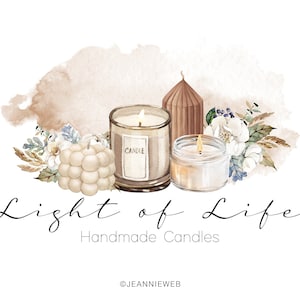 Candle Logo - Handmade Candle Logo - Aroma Candle Logo - Candle Business Logo - Candle Jar Logo - Hand poured Candle Business Branding