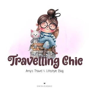 Travel Agent Logo, Travel Blogger Logo, Travel Girl Logo, Suitcase Logo, Travel Luggage Logo, Vacation Logo, Resort Logo, Rental Logo