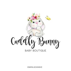 Bunny Logo-Rabbit Logo-Kids Logo-Baby Logo-Fotografia Logo-Boutique Logo-Etsy Logo-Business Logo-Premade Logo-Free Font Change