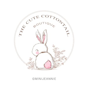 Rabbit Logo-Bunny Logo-Cottontail Logo-Animal Logo-Kids Logo-Watercolor Logo-Etsy Logo-Photography Logo-Boutique Logo-Free Font Change