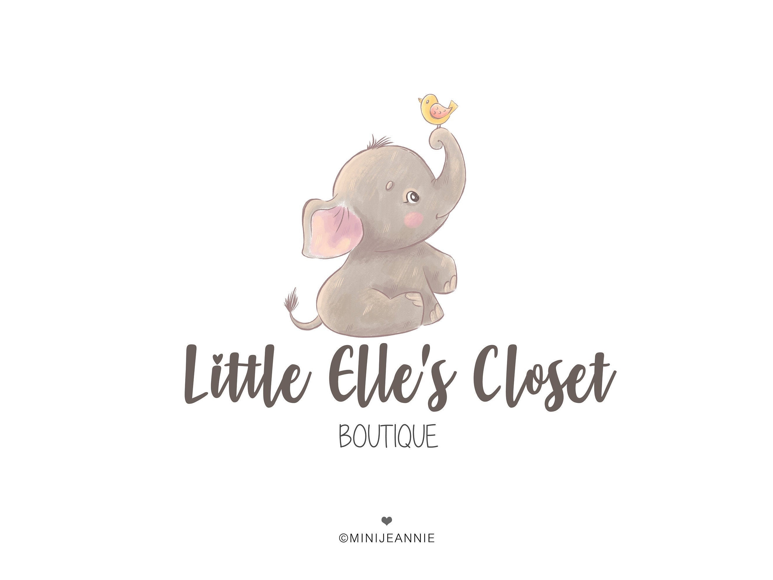 Sweet Elephant Logo Baby Elephant Logo Baby Logo Baby Etsy