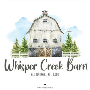 White Barn Logo, Farm Logo, Farmhouse Logo, Shed Logo, Ranch Barn Logo, Country Boutique Logo, Rustic Logo, Family farm Logo, Egg Farm Logo