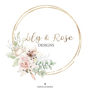 Lily Logo, Rose Logo, Flower Bouquet Logo, Feminine Logo, Floral Logo ...